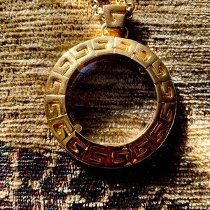 Givenchy vintage Monocle gold long necklace